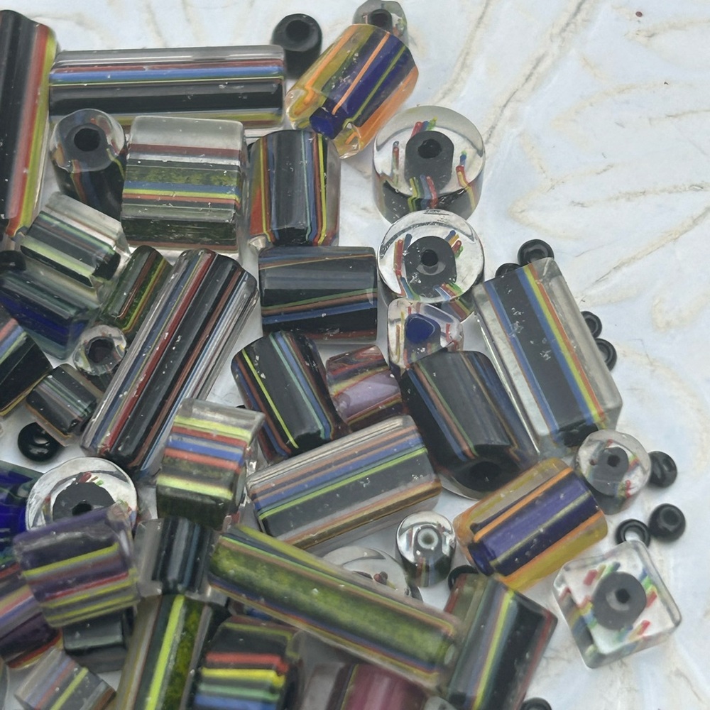 Multicolor Glass Furnace Cane Beads - Crafting Jewelry Supplies - Picture 3 of 7